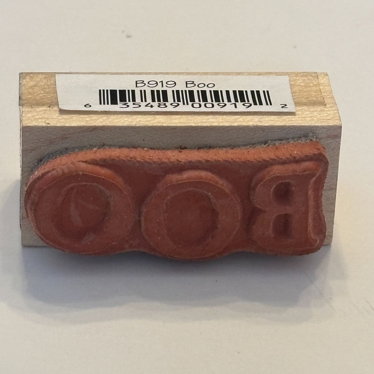 Annette Allen Watkins Rubber Stamp Boo Halloween Cardmaking Word Sentiment Wood Mounted