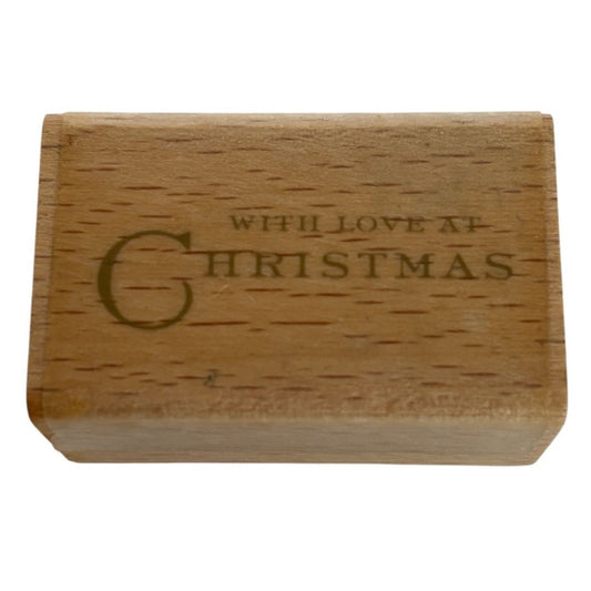 Anna Griffin Rubber Stamp With Love at Christmas Gift Tag Card Making Words Wood