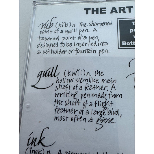A Stamp in the Hand Rubber Cling Stamps The Art of Writing Set Nib Quill Ink Pen