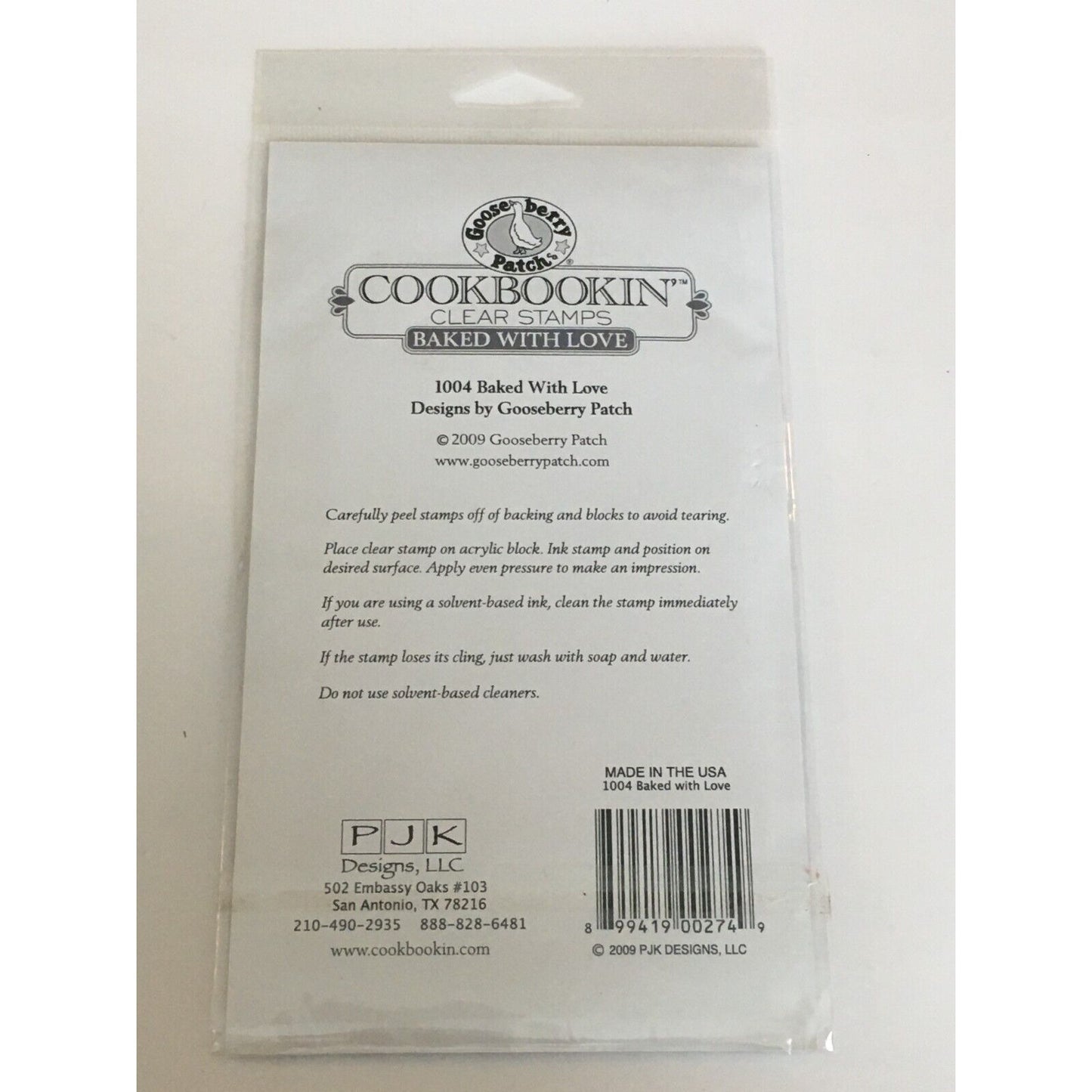 Gooseberry Patch Clear Stamps Cookbookin Baked with Love Baking Sweet Memories