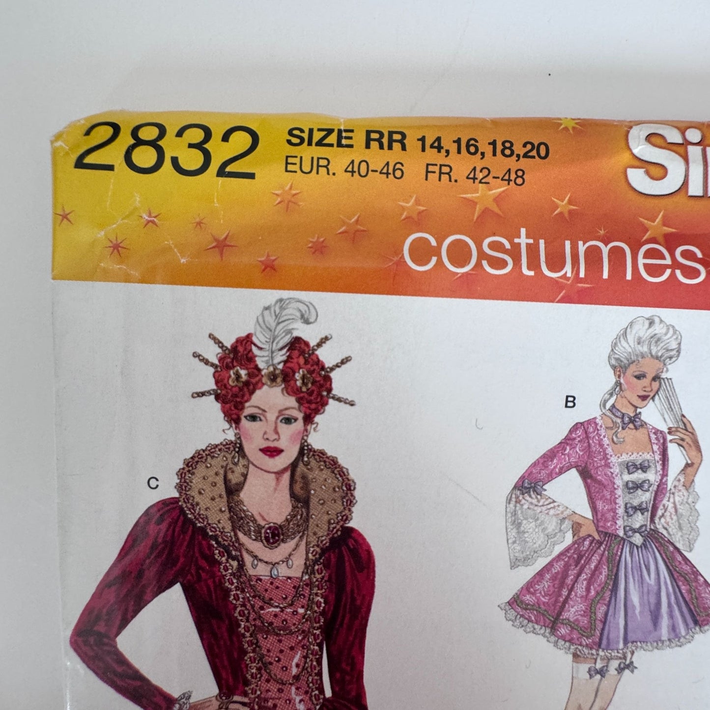 Simplicity Sewing Pattern 2832 Fantasy Costume Royal Princess Dress 14-20 Uncut Renaissance Fairy Tale