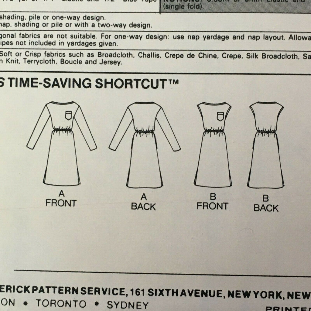 Butterick Sewing Pattern 3106 Marie Osmond Dress Bateau Neckline 80s Sz 8-12 UC