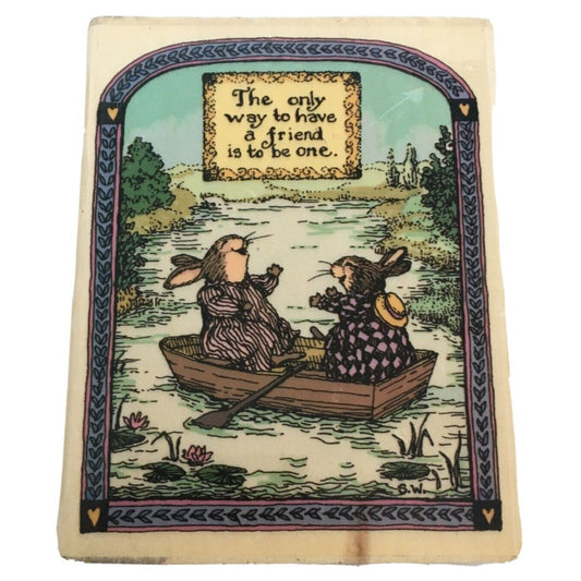 Holly Pond Hill Rubber Stamp To Have a Friend Be One Rabbit Boat Susan Wheeler