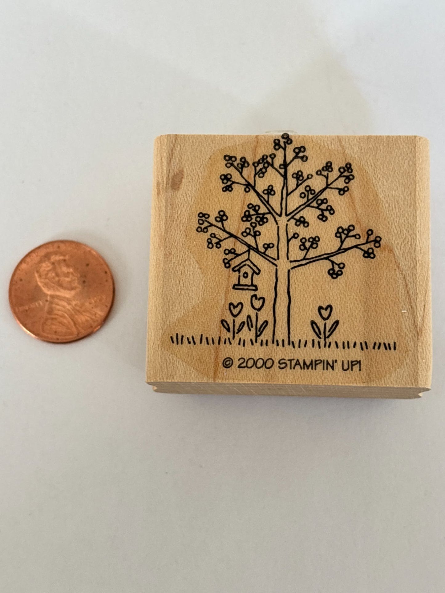 Stampin Up Rubber Stamp Tree Birdhouse Heart Flowers Summer Season Nature Craft
