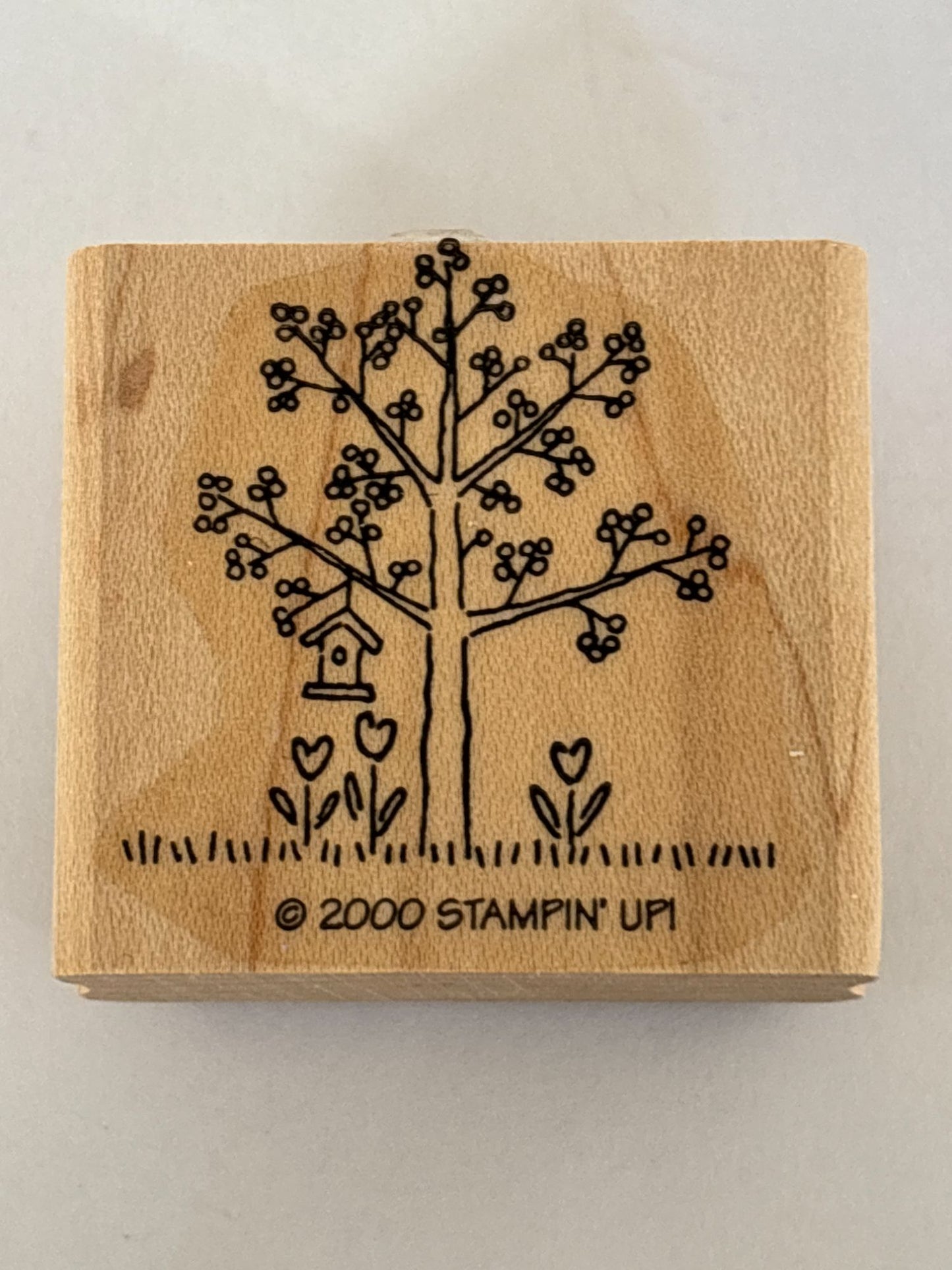 Stampin Up Rubber Stamp Tree Birdhouse Heart Flowers Summer Season Nature Craft