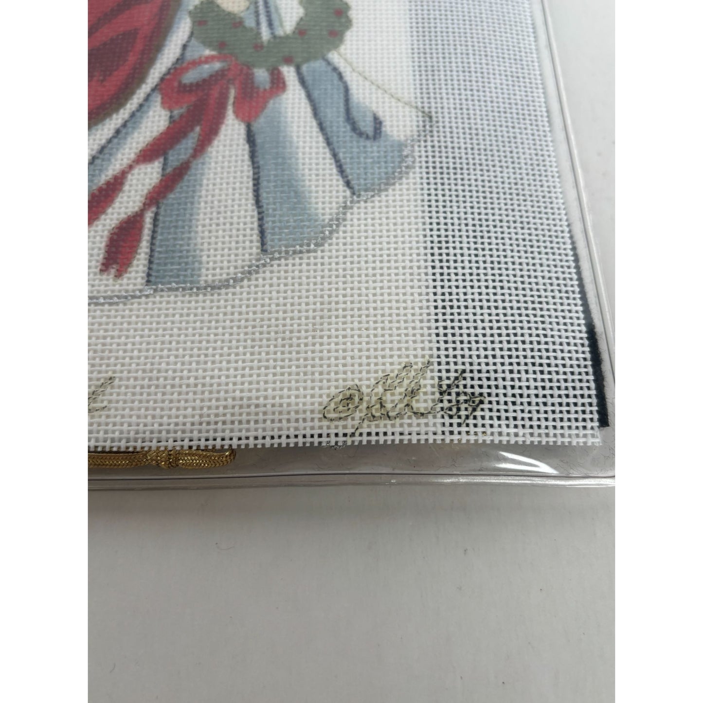 Stitchin Stuff Needlepoint Kit Christmas Angel 1989 Wreath Joan Thomasson Canvas