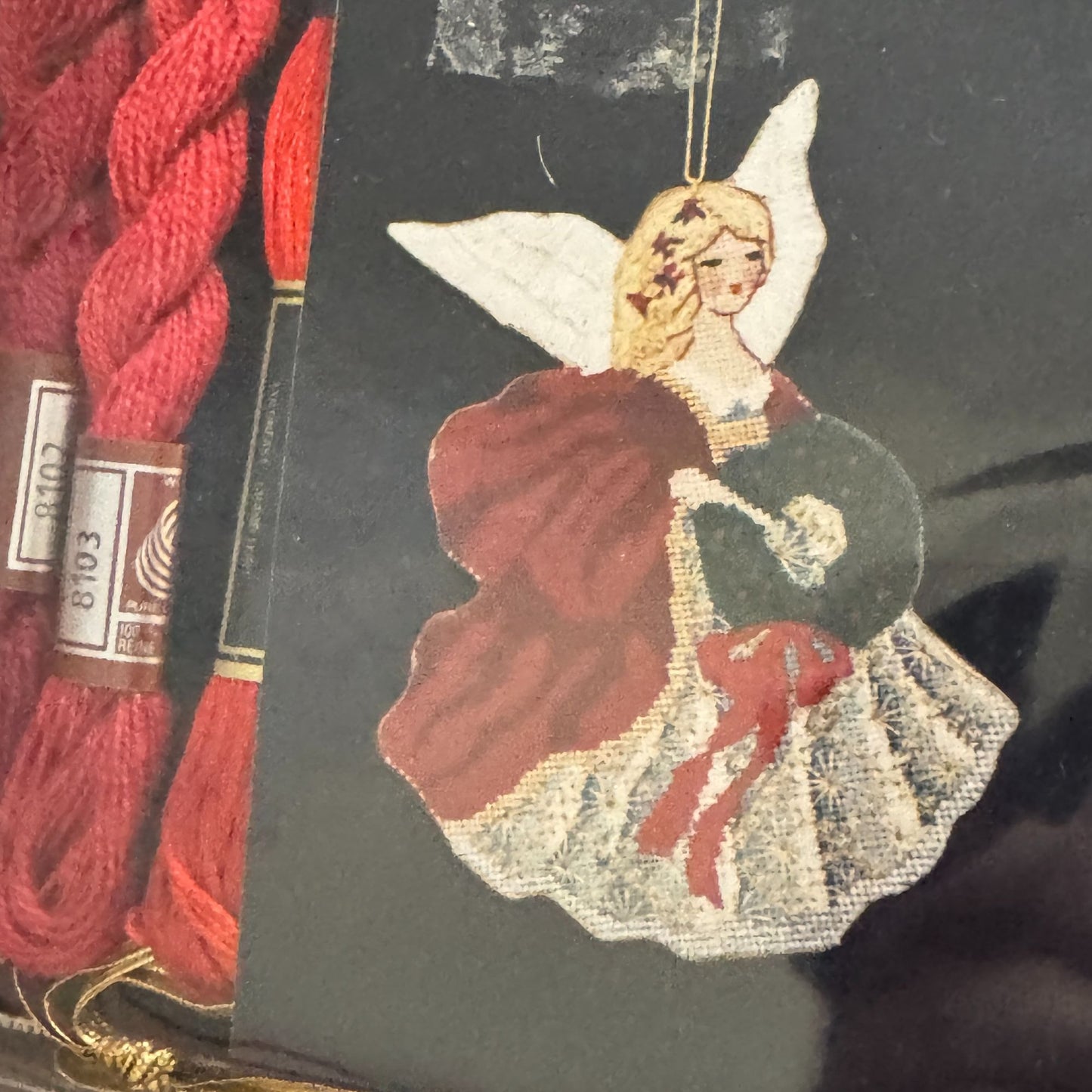 Stitchin Stuff Needlepoint Kit Christmas Angel 1989 Wreath Joan Thomasson Canvas