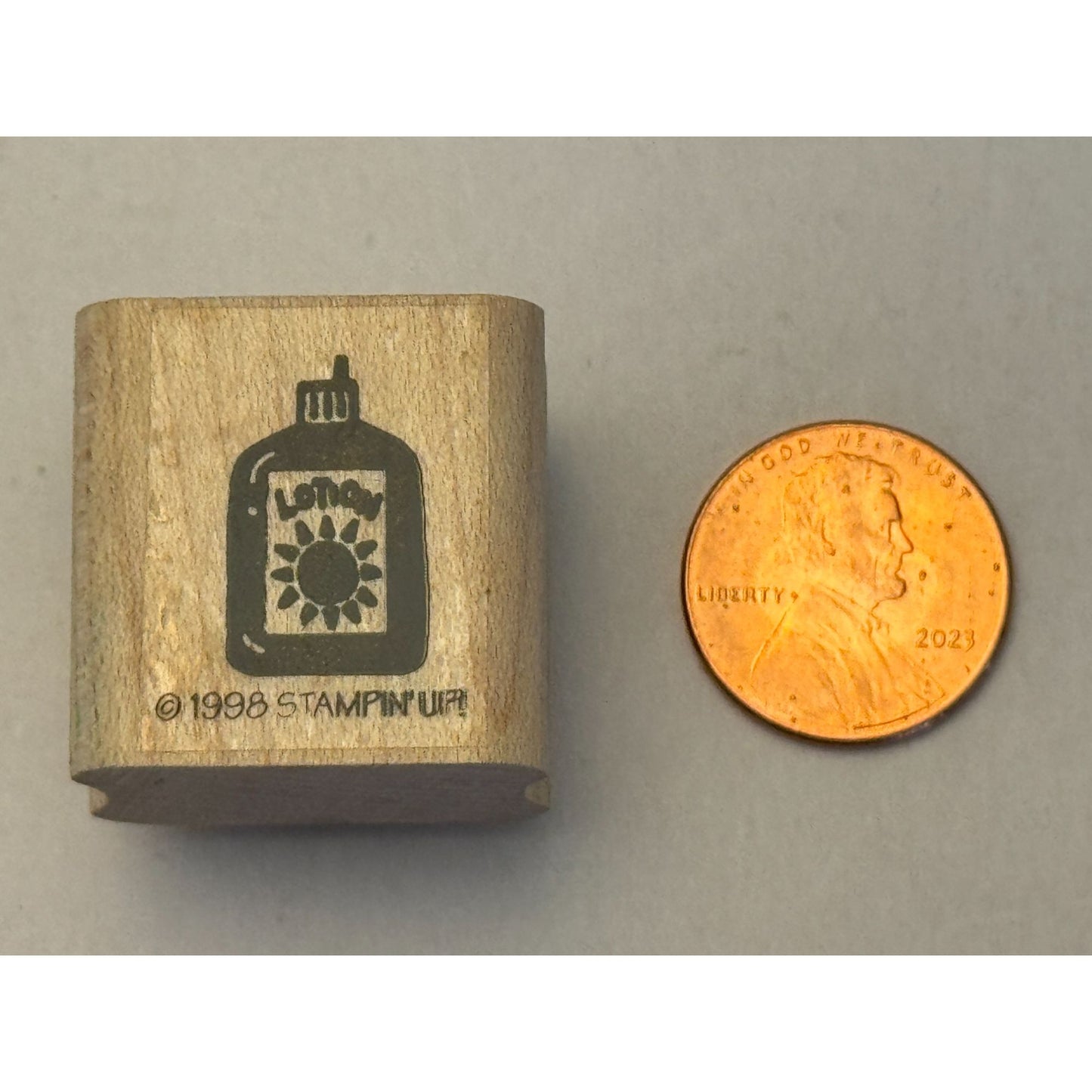 Stampin Up Rubber Stamp Sun Lotion Bottle Summer Vacation Beach Trip Card Making