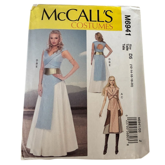 McCalls Sewing Pattern M6941 Costume Medieval Tabard Dress Dragon Queen Renaissance 12–20 UNCUT
