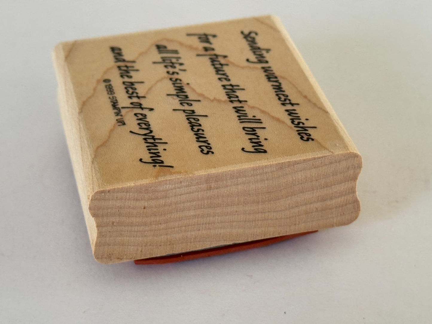 Stampin Up Rubber Stamp Wedding Card Making Words Sentiment Send Warmest Wishes