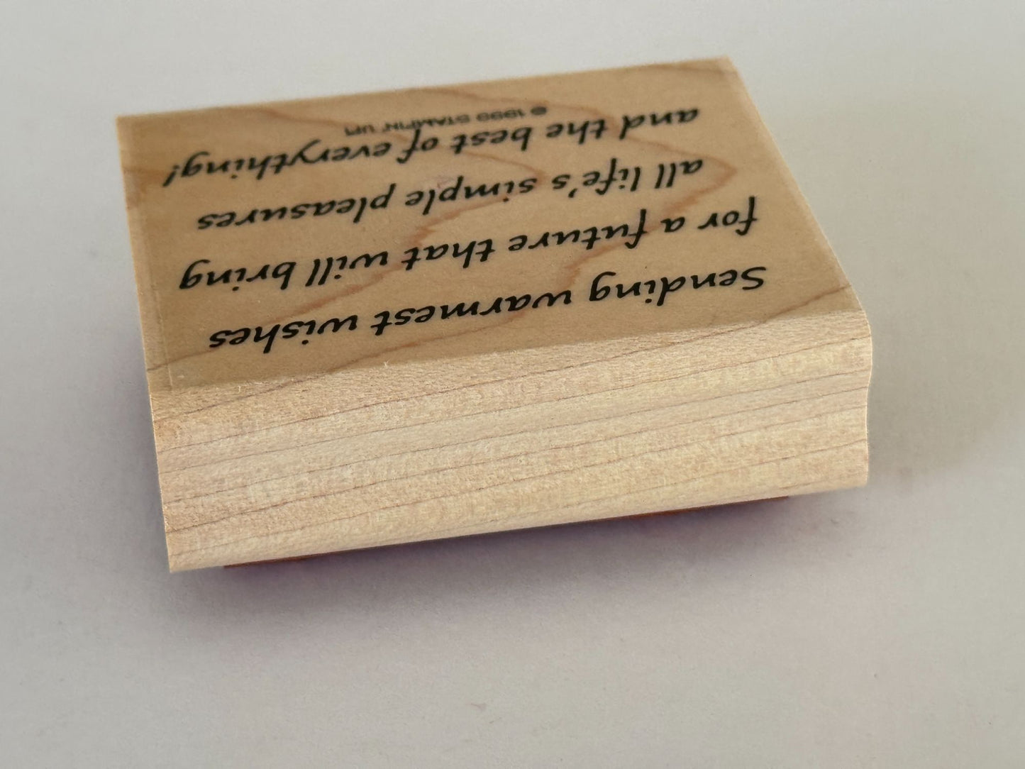 Stampin Up Rubber Stamp Wedding Card Making Words Sentiment Send Warmest Wishes