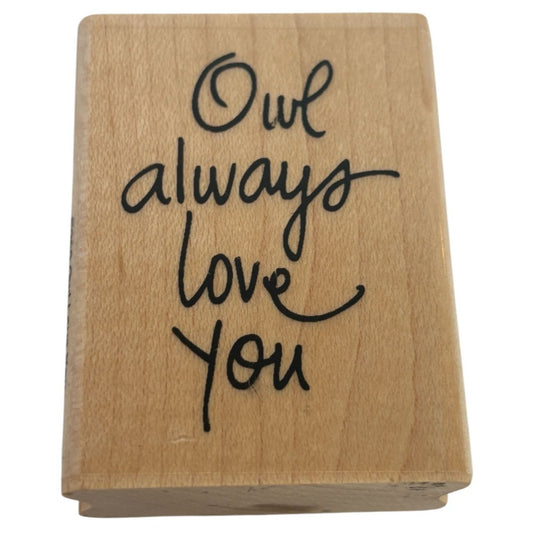 Stampendous Rubber Stamp Owl Always Love You Pun Card Making Sentiment Word E260