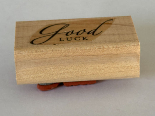 Stampin Up Rubber Stamp Good Luck Card Making Words Sentiment Craft Scrapbooking