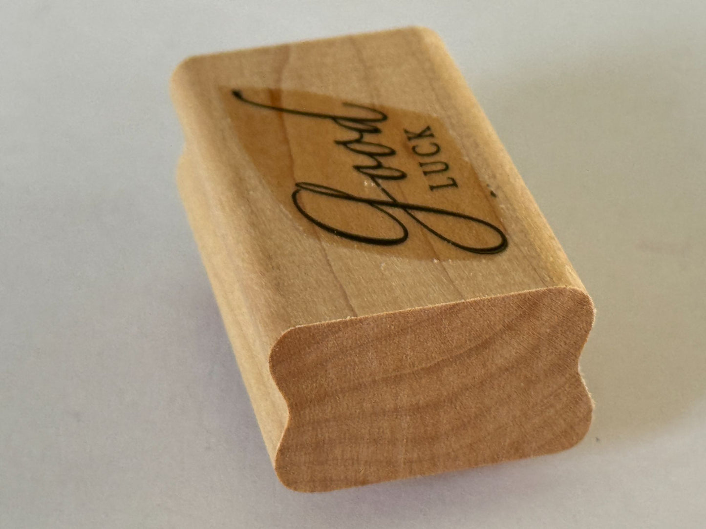 Stampin Up Rubber Stamp Good Luck Card Making Words Sentiment Craft Scrapbooking