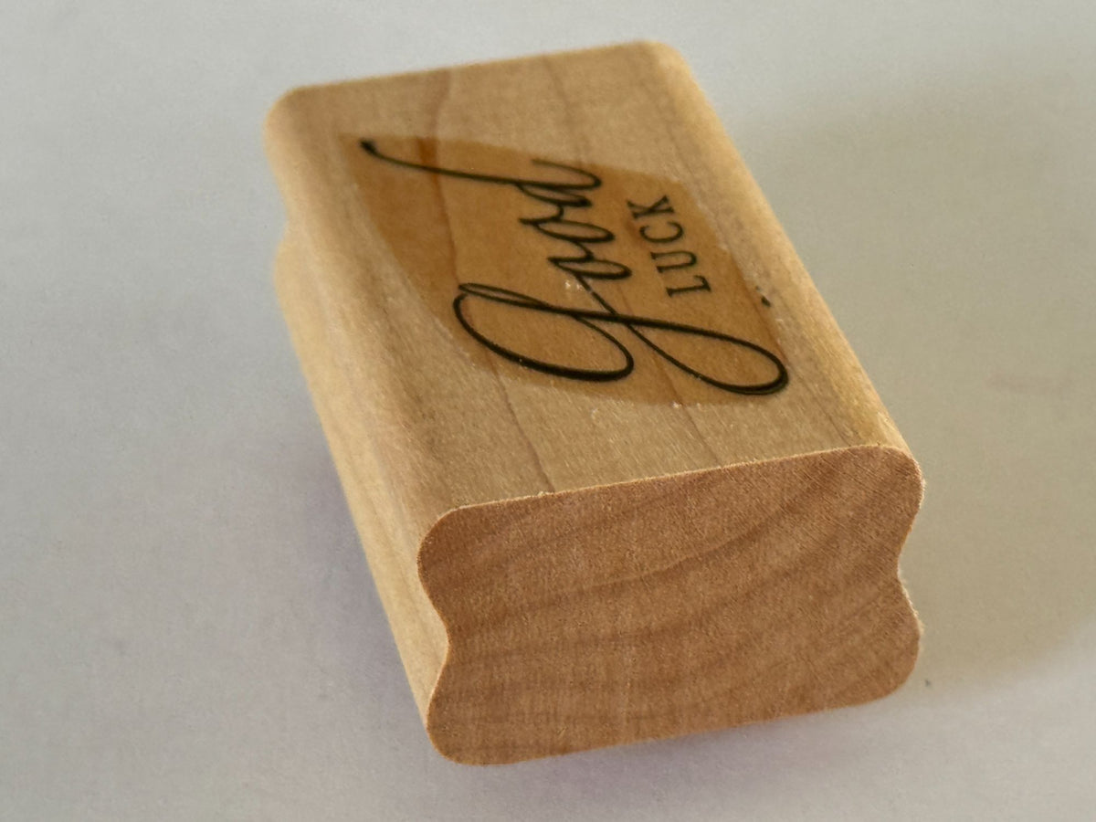 Stampin Up Rubber Stamp Good Luck Card Making Words Sentiment Craft Scrapbooking