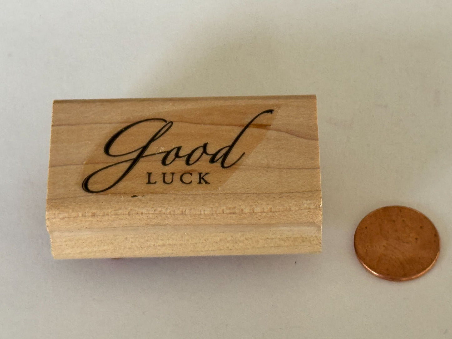 Stampin Up Rubber Stamp Good Luck Card Making Words Sentiment Craft Scrapbooking