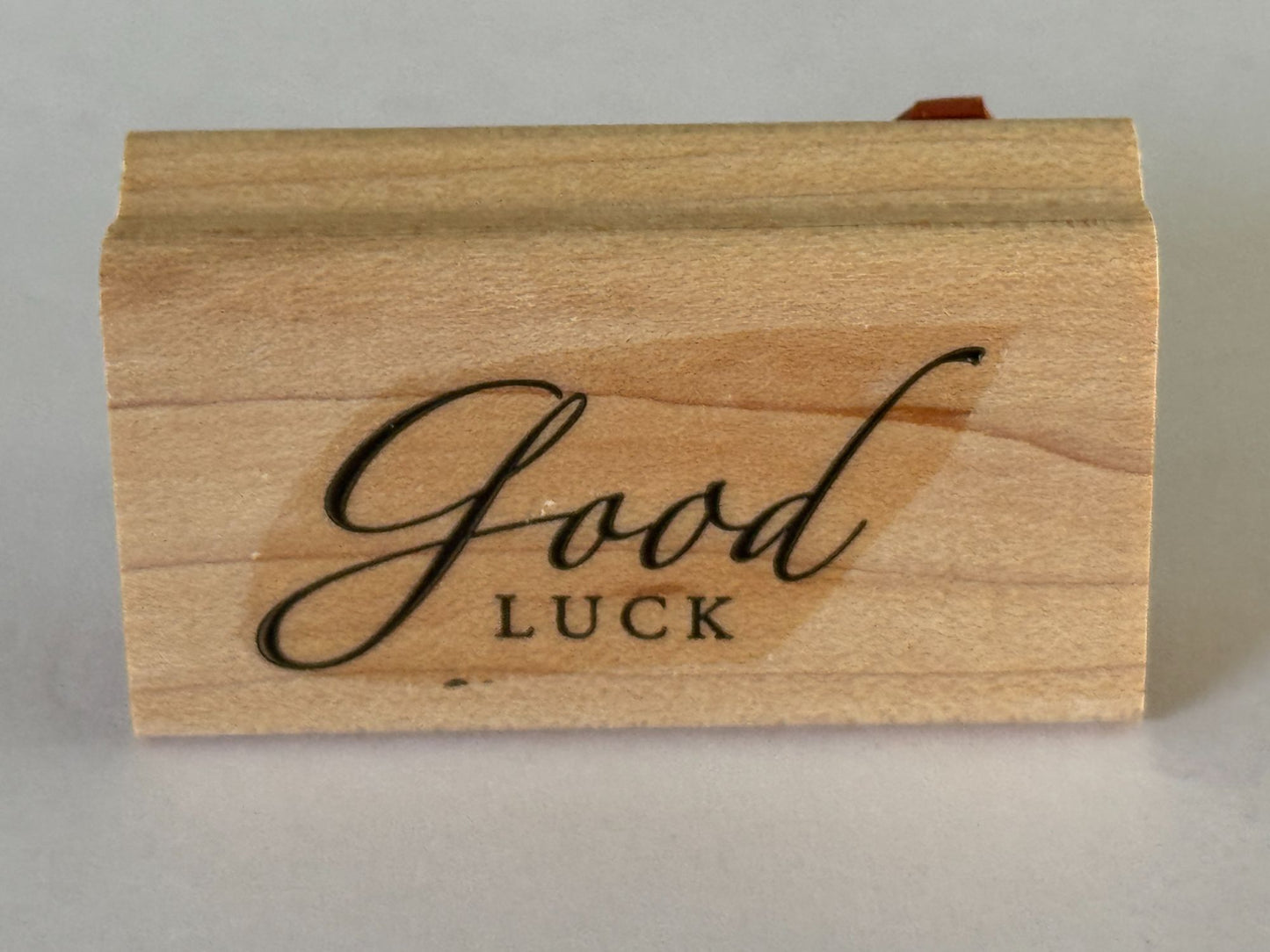 Stampin Up Rubber Stamp Good Luck Card Making Words Sentiment Craft Scrapbooking