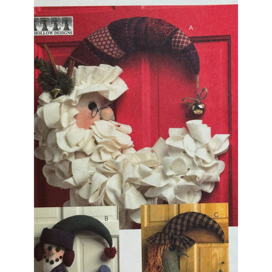 McCalls Sewing Pattern M5205 Christmas Santa Door Wreath Halloween Witch Moon UC