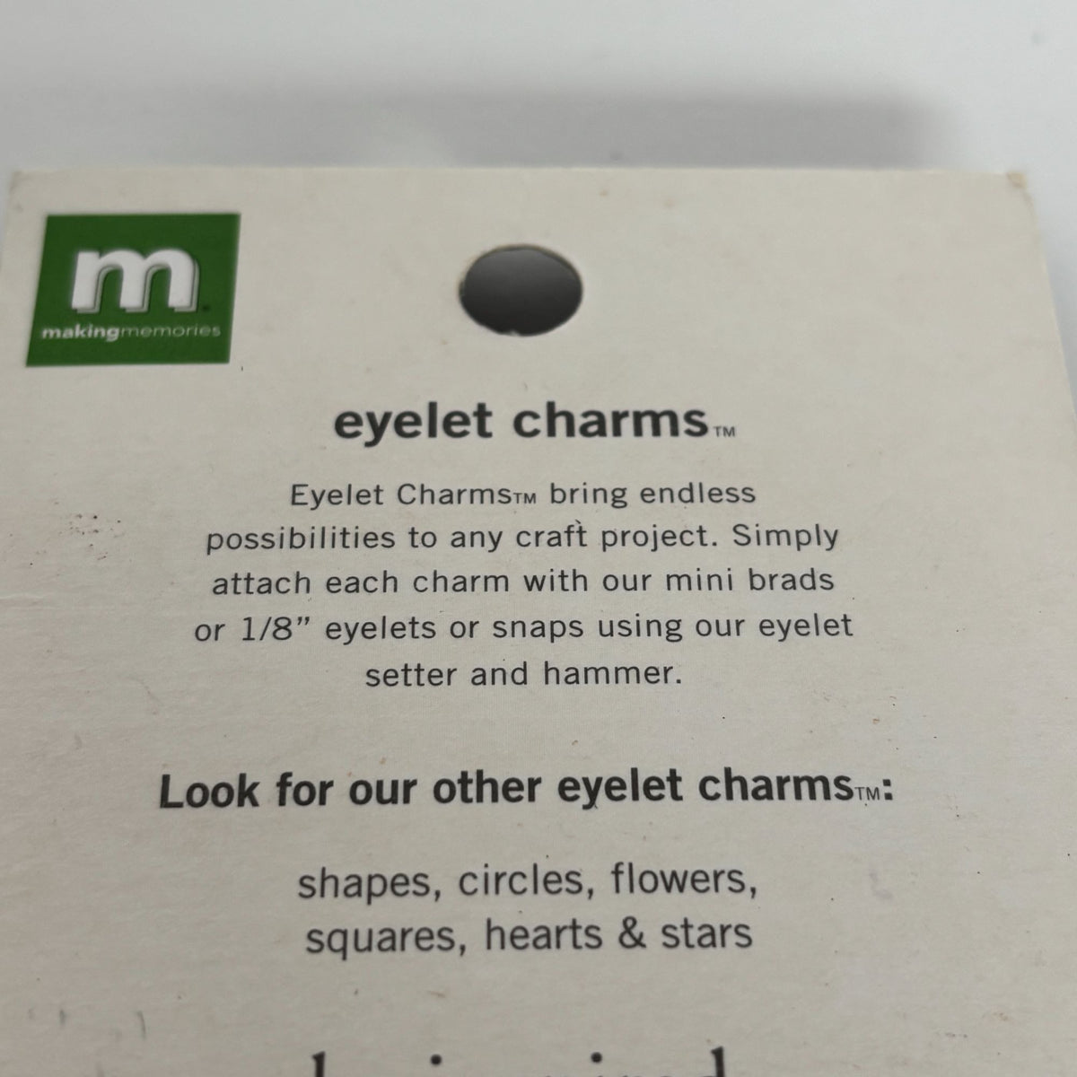 Making Memories Eyelet Charms Tags Valentine Scrapbooking Embellishments Craft