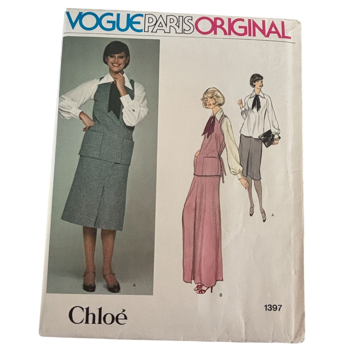 Vogue Paris Original Sewing Pattern 1397 Chloe 1970s Designer Top Skirt 12 Uncut Romantic