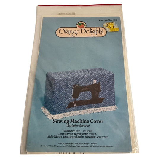 Orange Delights Sewing Pattern Sewing Machine Cover Home Decor 1980s Sewing Room
