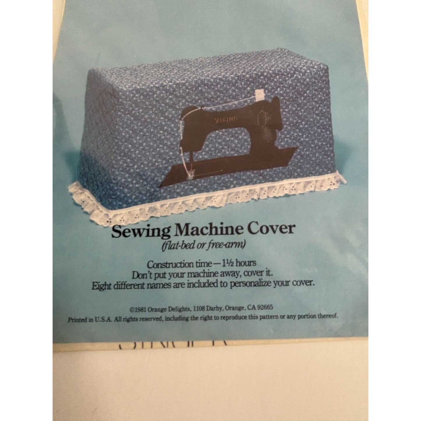 Orange Delights Sewing Pattern Sewing Machine Cover Home Decor 1980s Sewing Room