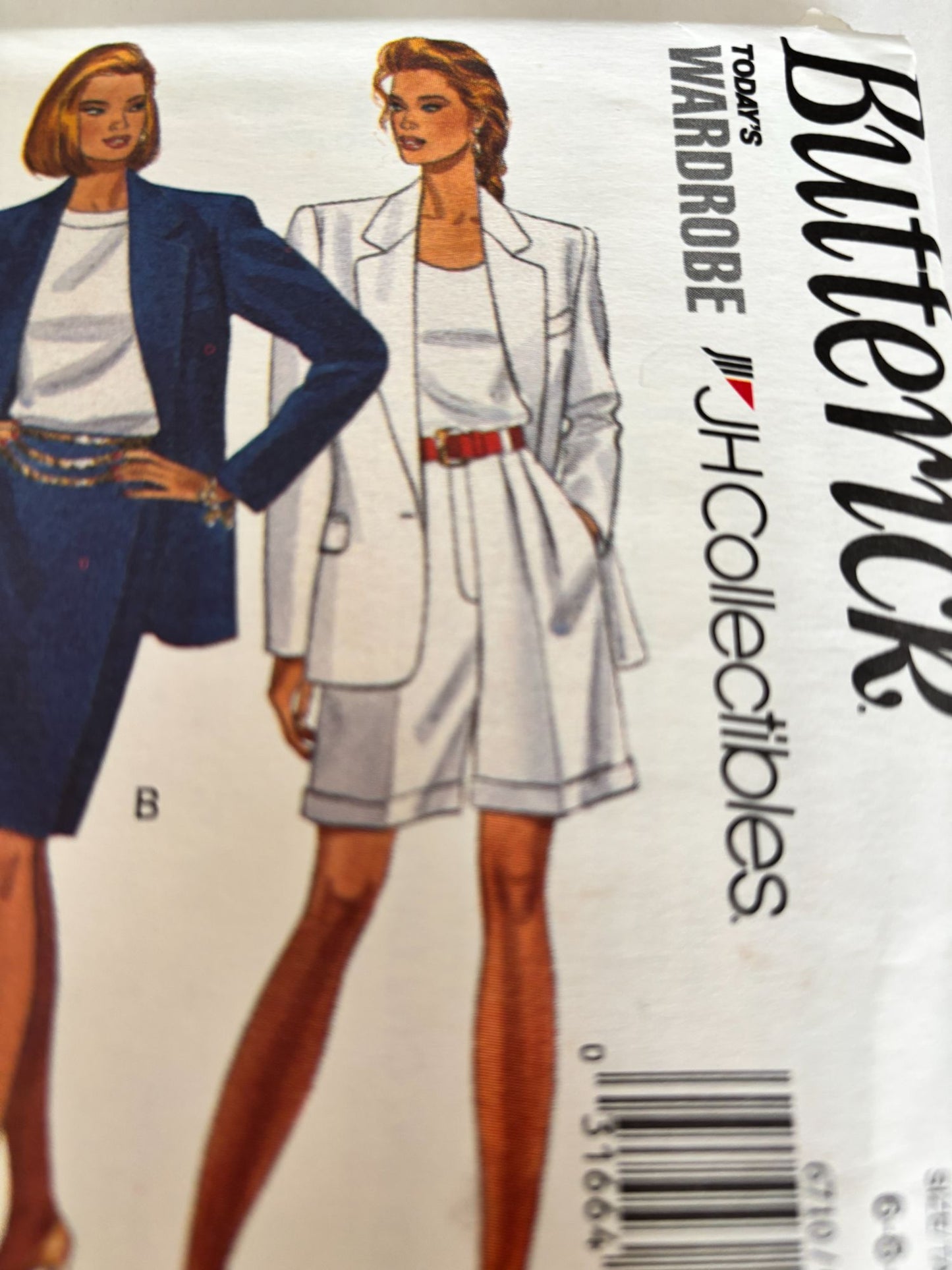 Butterick Sewing Pattern 6710 Work Jacket Shorts Skirt 90s Minimalist 6-10 Uncut