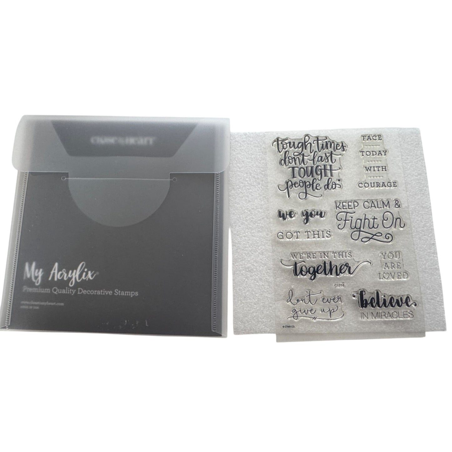 CTMH My Acrylix Acrylic Stamp Set Stronger Together Inspirational Words Support