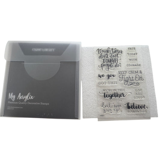 CTMH My Acrylix Acrylic Stamp Set Stronger Together Inspirational Words Support