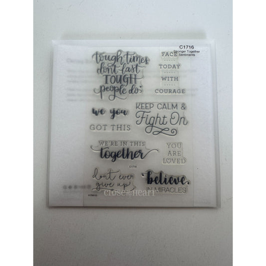 CTMH My Acrylix Acrylic Stamp Set Stronger Together Inspirational Words Support