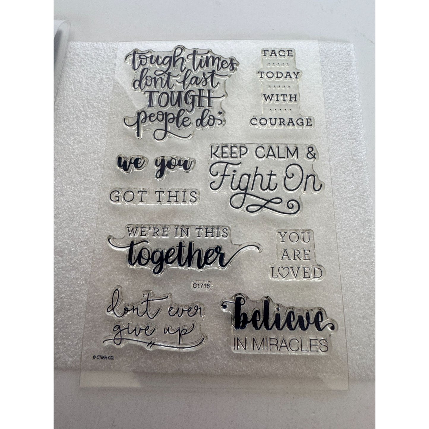 CTMH My Acrylix Acrylic Stamp Set Stronger Together Inspirational Words Support