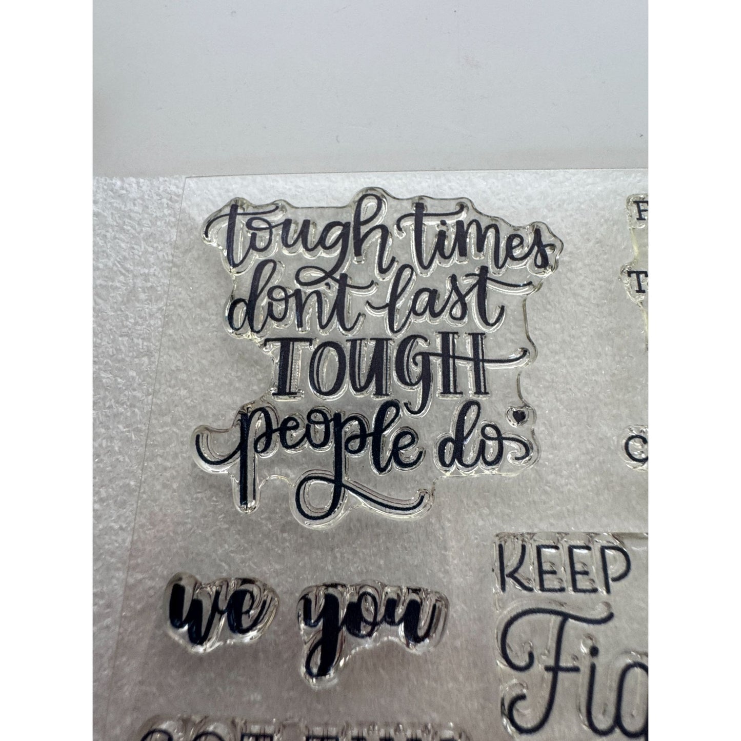 CTMH My Acrylix Acrylic Stamp Set Stronger Together Inspirational Words Support