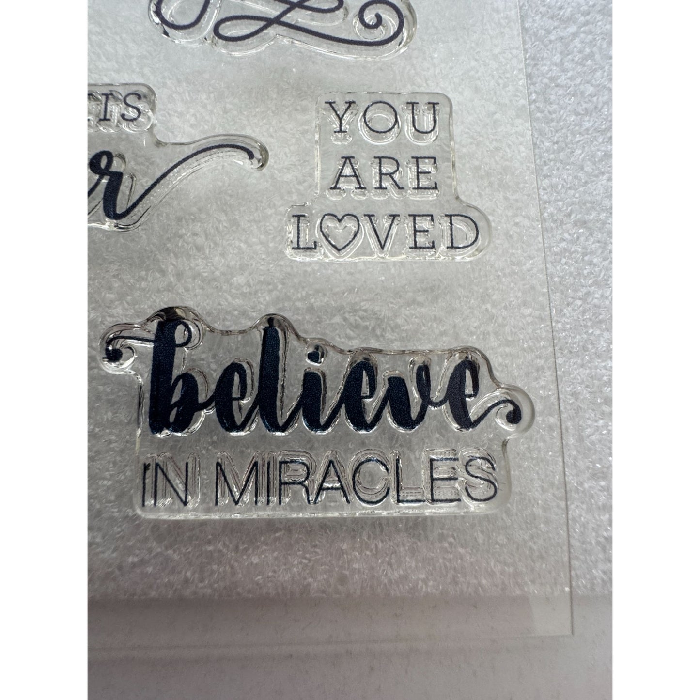 CTMH My Acrylix Acrylic Stamp Set Stronger Together Inspirational Words Support