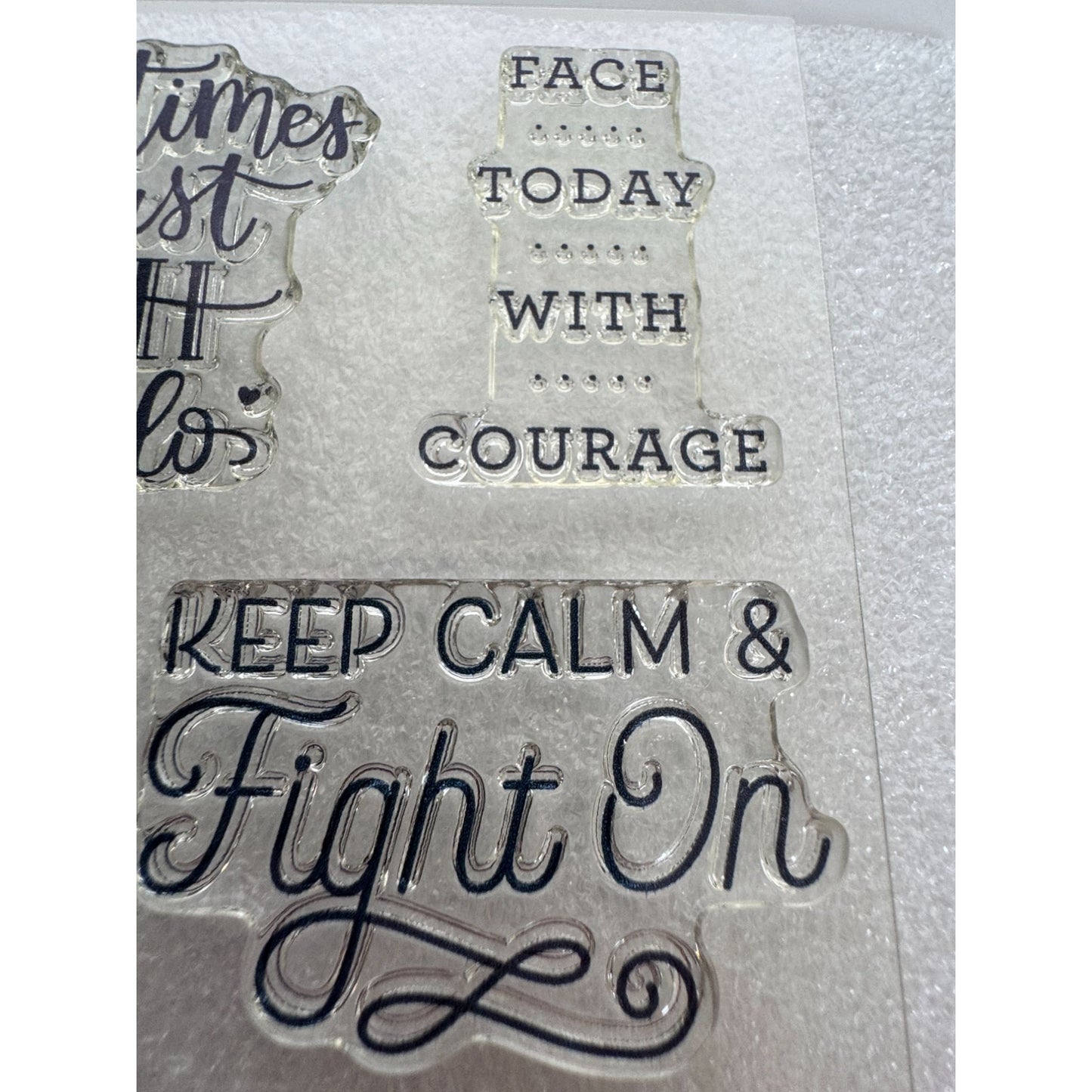 CTMH My Acrylix Acrylic Stamp Set Stronger Together Inspirational Words Support
