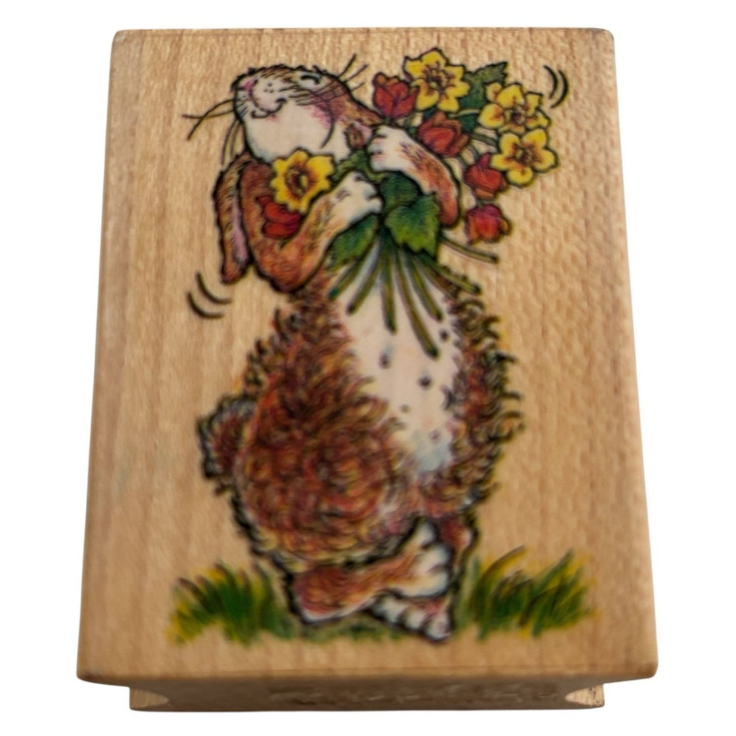 All Night Media Rubber Stamp Blissful Bunny Flower Animal Friendship Card Making