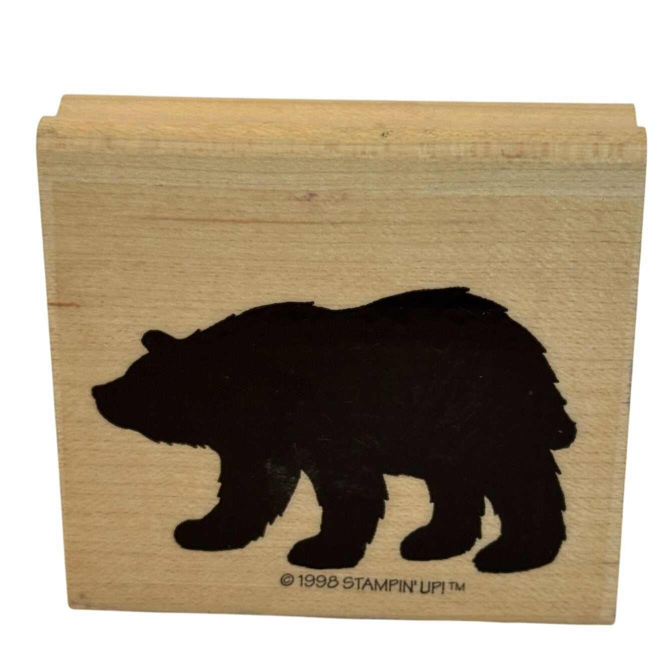 Stampin Up Wood Rubber Stamp Bear Silhouette Nature Alaska Outdoors Animal