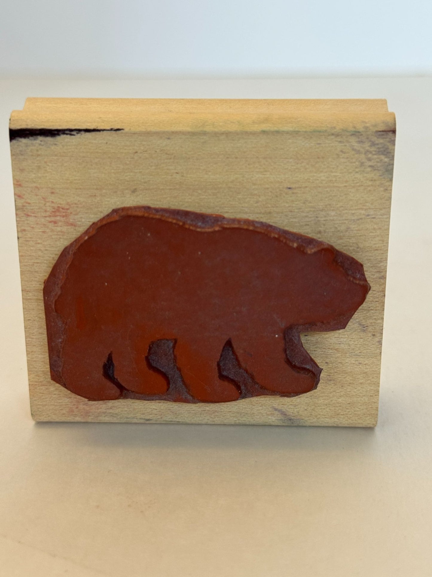Stampin Up Wood Rubber Stamp Bear Silhouette Nature Alaska Outdoors Animal