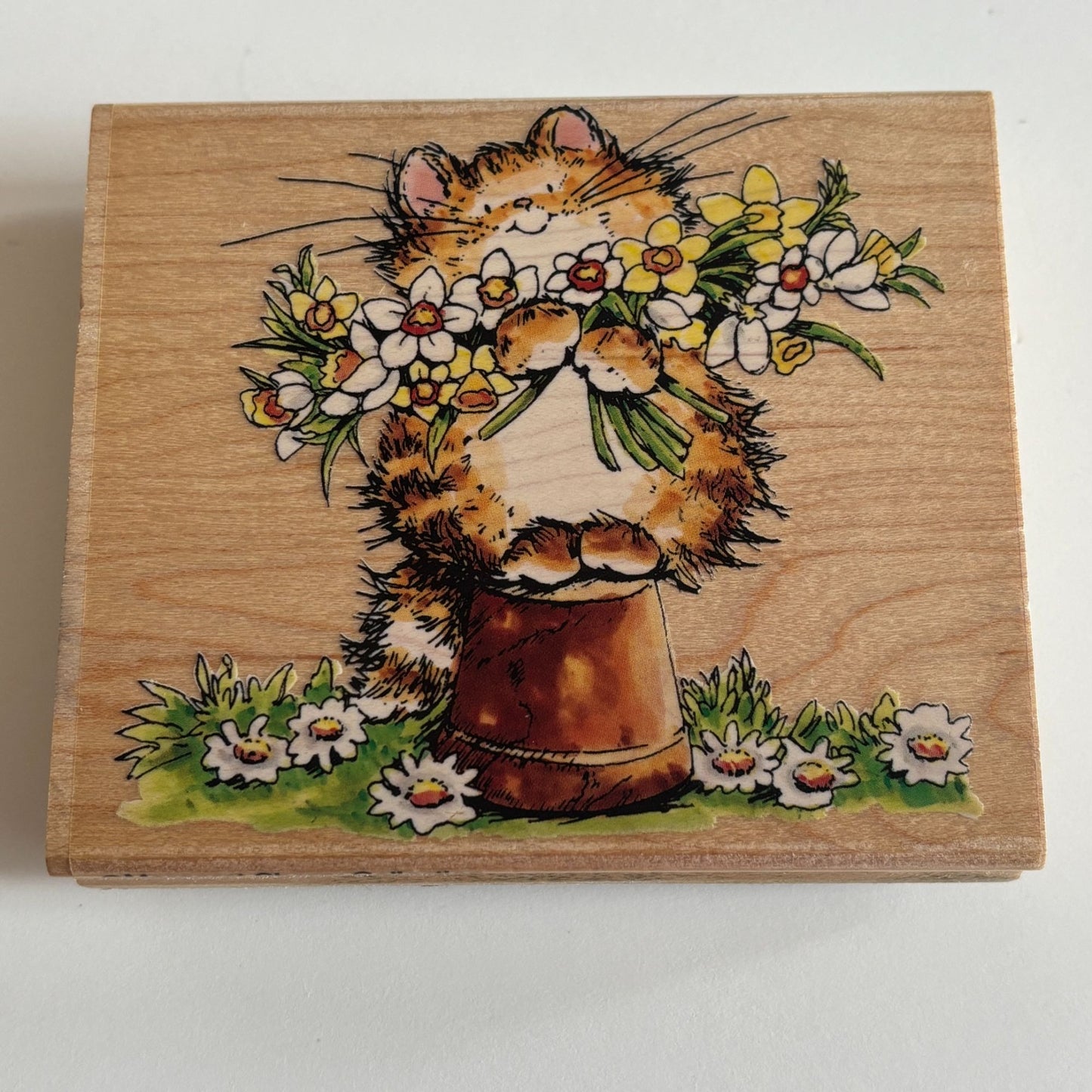 Penny Black Rubber Stamp You are the Bestest Cat with Flowers Garden Daisy 1466K