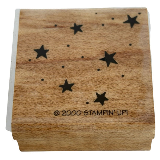 Stampin Up Rubber Stamp Stars Confetti Itty Bitty Background Night Sky Patriotic
