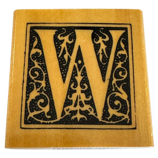Anitas Rubber Stamp Decorative Letter W Initial Card Making Craft Square Ornate