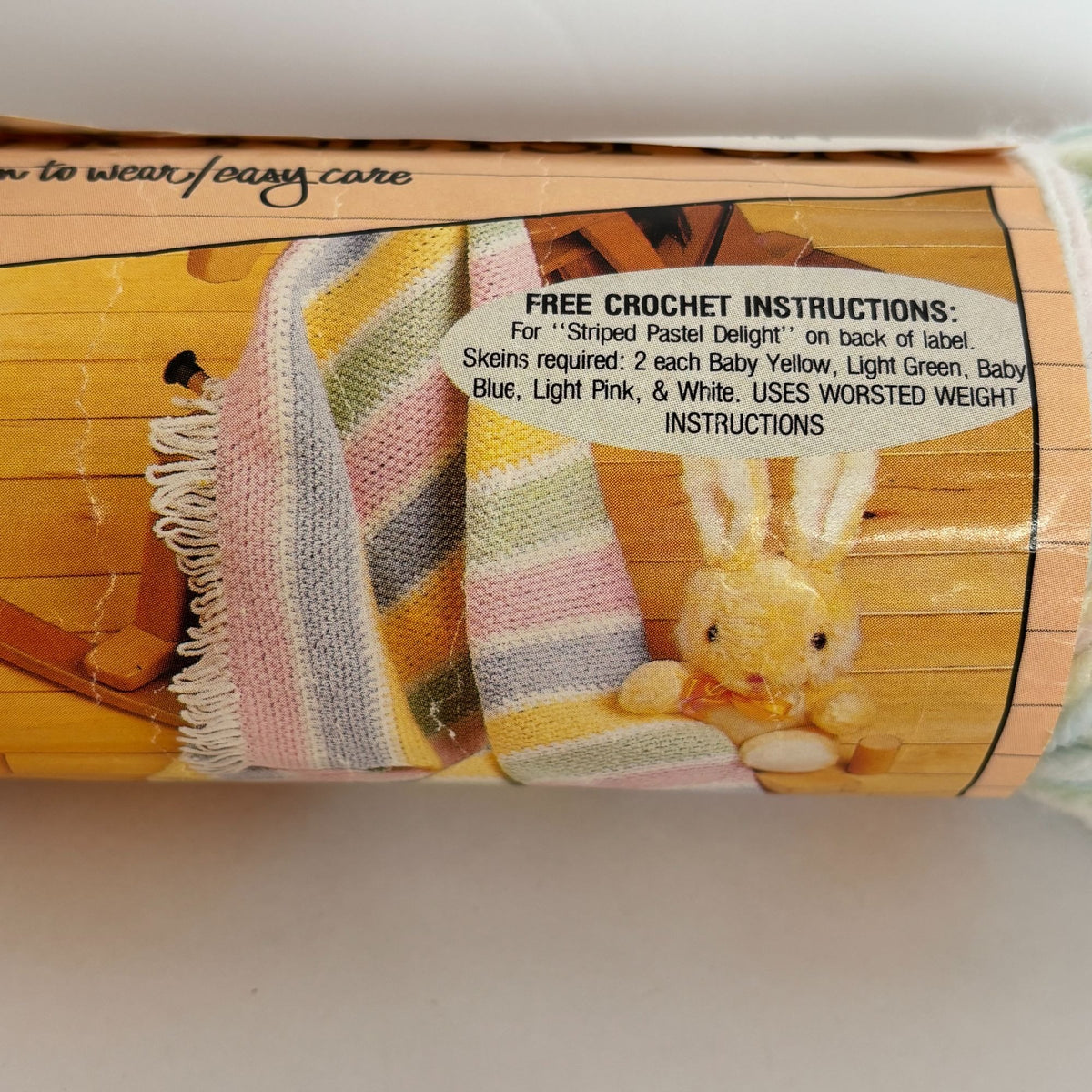 Caron Honeyspun Yarn Pastels Variegated Soft Acrylic Vintage Baby Crochet Knitting Skein