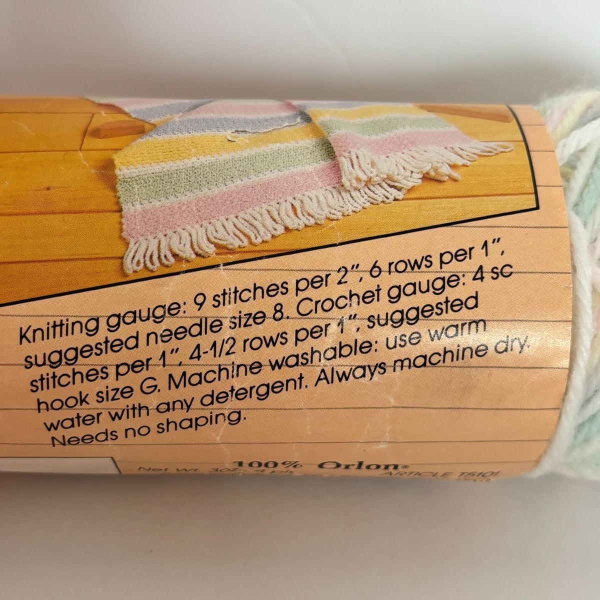 Caron Honeyspun Yarn Pastels Variegated Soft Acrylic Vintage Baby Crochet Knitting Skein