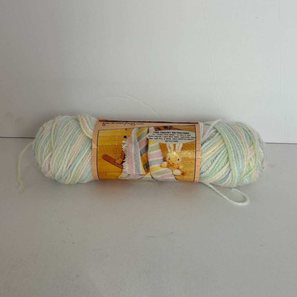 Caron Honeyspun Yarn Pastels Variegated Soft Acrylic Vintage Baby Crochet Knitting Skein