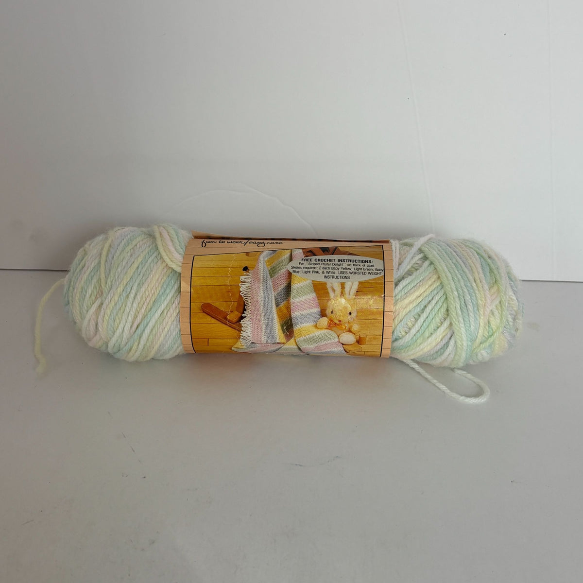 Caron Honeyspun Yarn Pastels Variegated Soft Acrylic Vintage Baby Crochet Knitting Skein