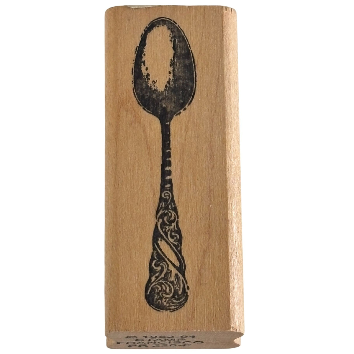 Stamp Francisco Rubber Stamp Ornate Spoon Antique Silverware Menu Place Setting Recipe Cardmaking