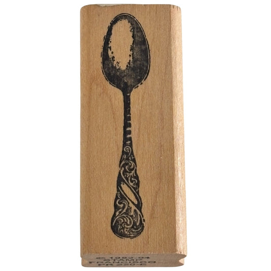 Stamp Francisco Rubber Stamp Ornate Spoon Antique Silverware Menu Place Setting Recipe Cardmaking
