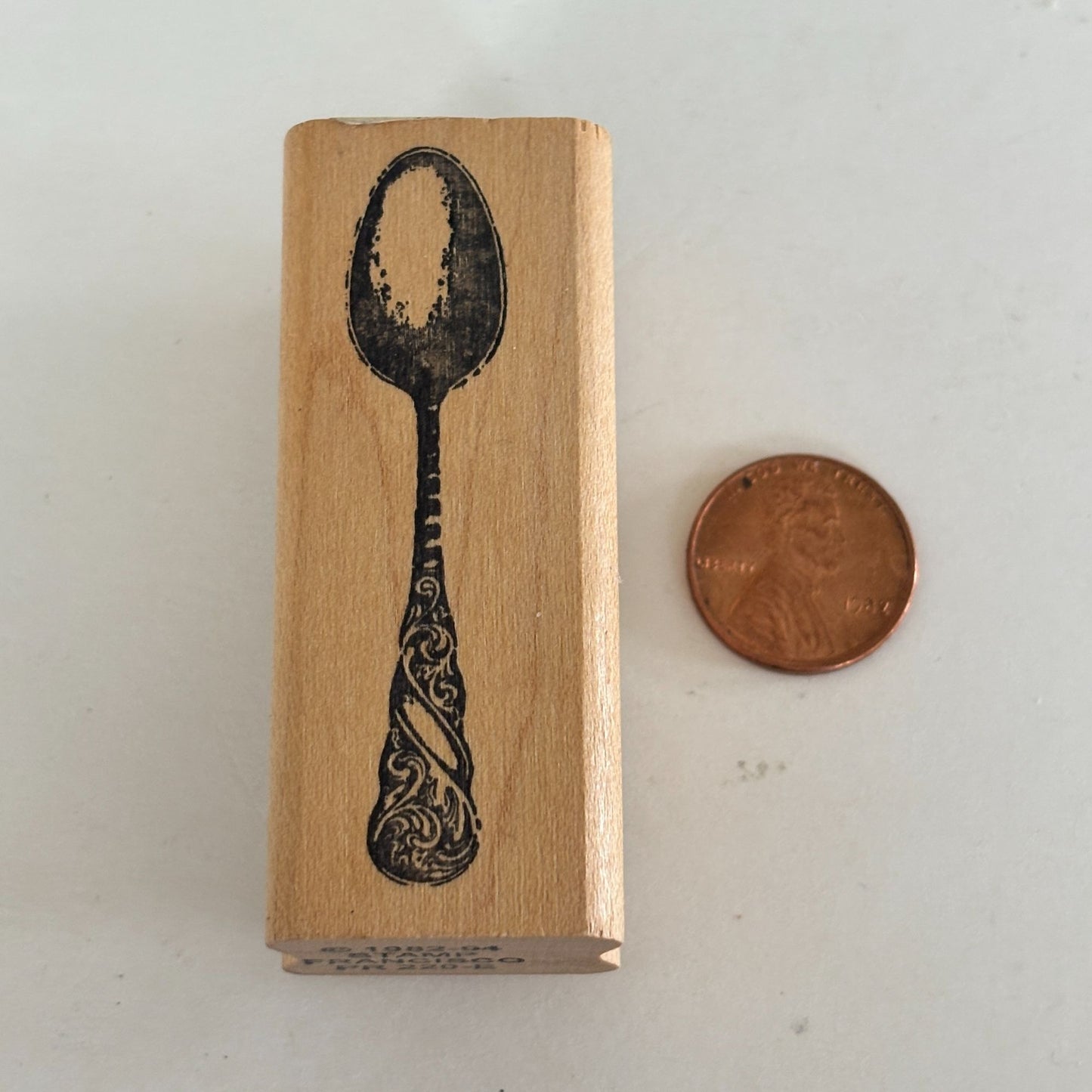 Stamp Francisco Rubber Stamp Ornate Spoon Antique Silverware Menu Place Setting Recipe Cardmaking