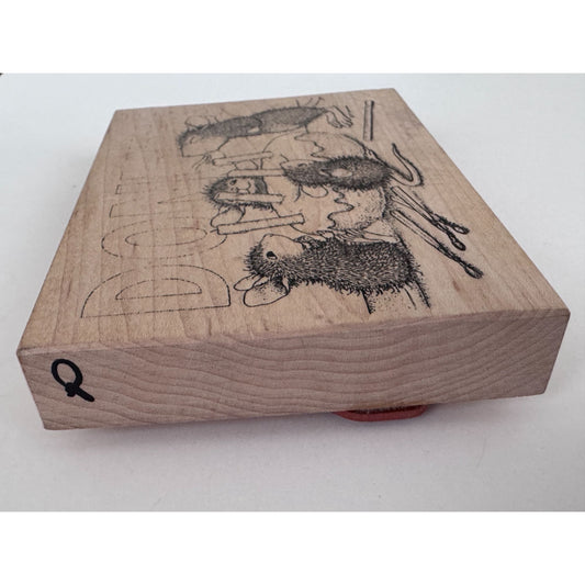 House Mouse Rubber Stamp Donut Birthday Cardmaking Donut Baking Mice Stampa Rosa Craft