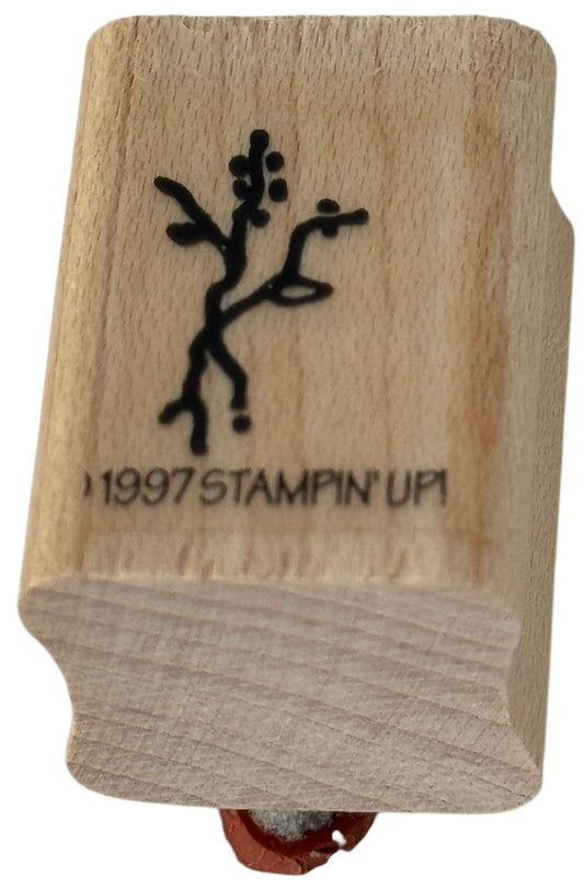 Stampin Up Rubber Stamp Tiny Twig Branch Plant Nature Outdoors Scene Maker Wood