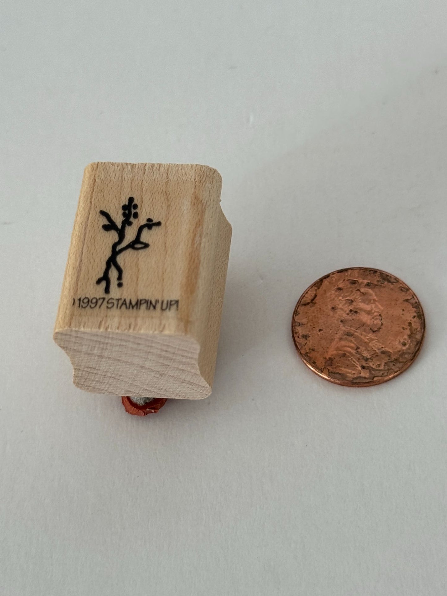 Stampin Up Rubber Stamp Tiny Twig Branch Plant Nature Outdoors Scene Maker Wood